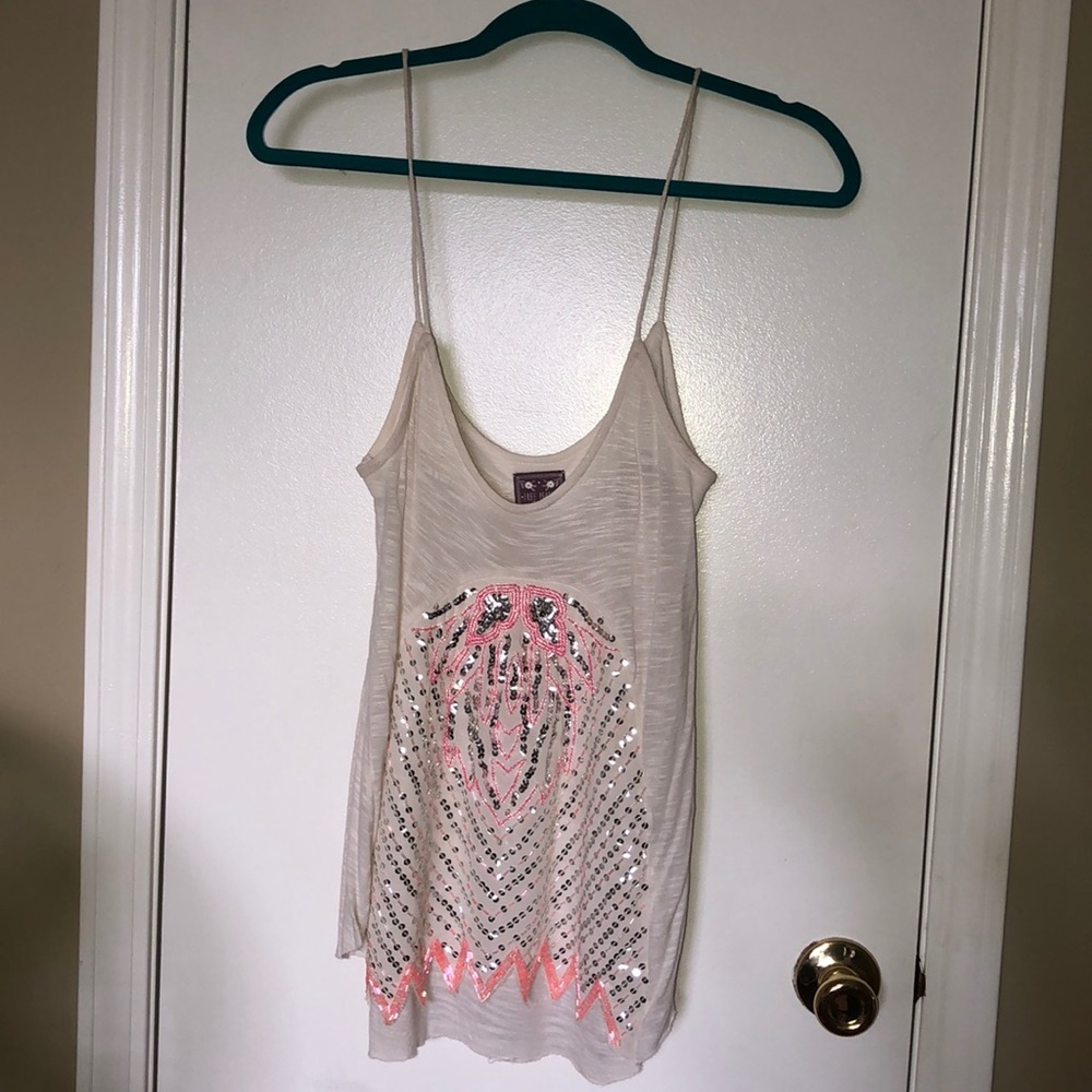 Free People beaded and sequins tank top